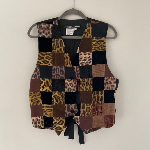 Vintage Whittall and Shon Animal Print Vest - Picture 1 of 5